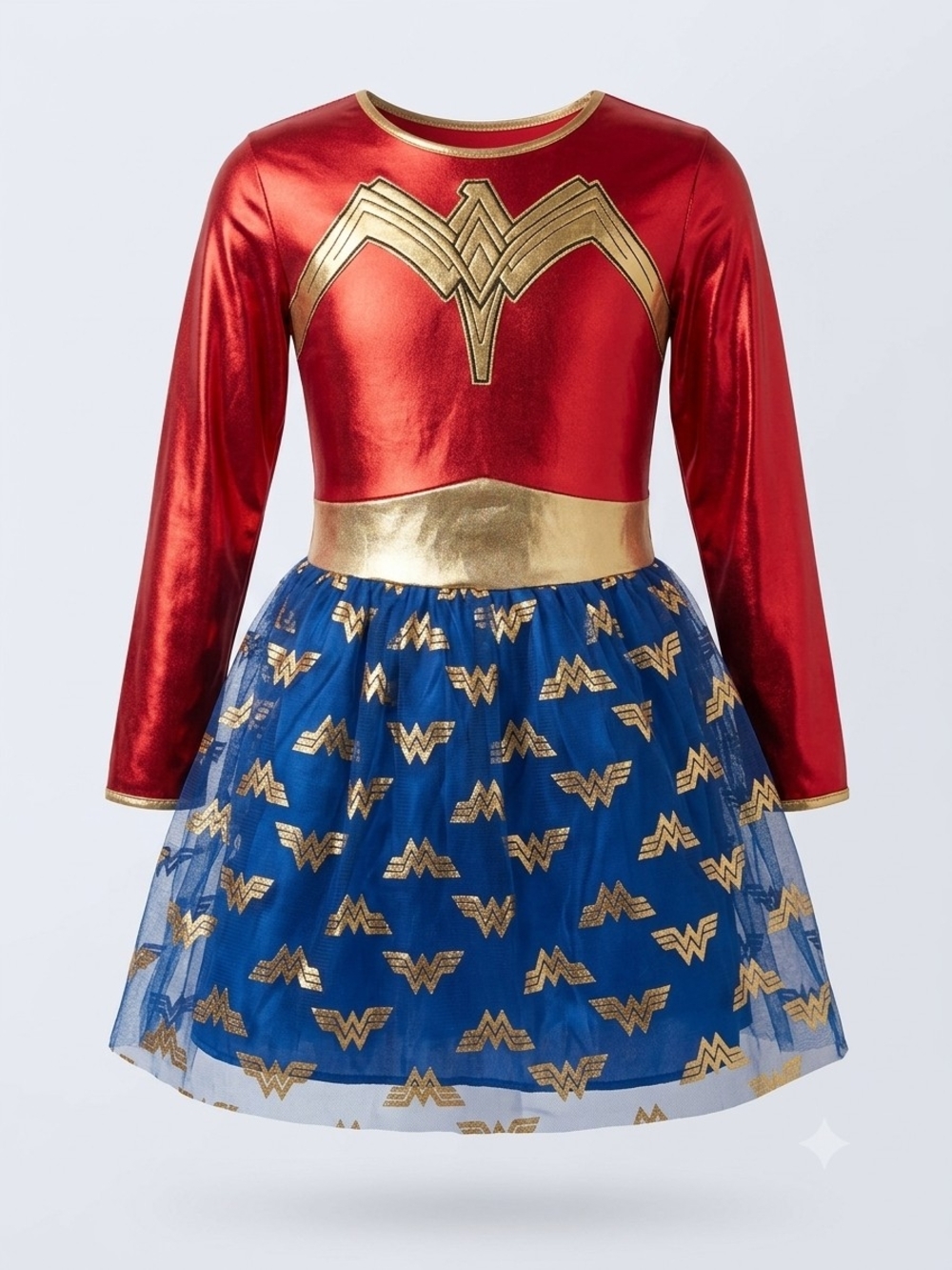 💖 3/$20 DC Comics WW84 Wonder Woman Metallic Costume Dress Girls 10/12